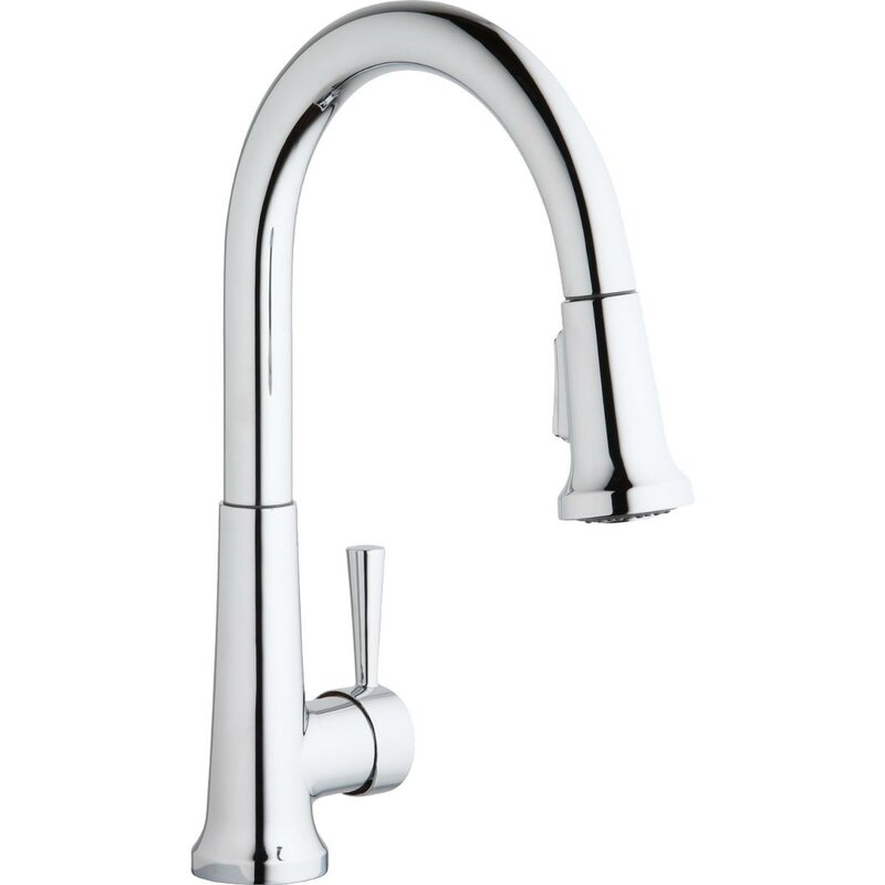 Elkay Everyday Pull Down Single Handle Kitchen Faucet Reviews Wayfair   Everyday Pull Down Single Handle Kitchen Faucet 